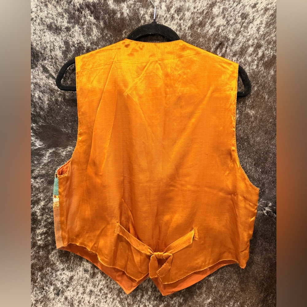 Vintage Suede Vest with Southwestern Pattern - Picture 3 of 3